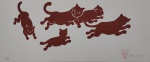 Fang, Gato Marrom, gravura, tiragem 2/50, 21x50cm, sem moldura