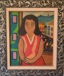 Di Cavalcanti - Óleo sobre tela; 40x50cm; Com Documento; Emoldurado.