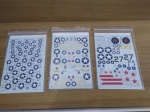 Lote composto por 3 cartelas de decalques  Aeromaster na escala 1/72: Ploesti Raiders,Catalina Collection, Stars & Bars