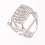 #43001 Anel MANOEL BERNARDES em Ouro Branco 18K com 63 Pontos de Brilhantes Aro: 16, Peso: 4,5g. Con