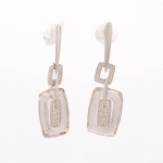 #43018 Brincos MANOEL BERNARDES em Ouro Branco 18K com Quartzos Fumês e 55 Pontos de Brilhantes Medi