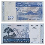 C35 - Cédula Madagascar 100 Ariary (500 Francos)