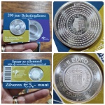 Moeda Holanda - 5 euros - Ano 2006 - Prata (.925) - 11.9g - 29 mm - KM# 267 -  BLISTER OFICIAL. 200º aniversário da autoridade financeira "Belastingsdienst" nos Países Baixos