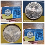 Moeda Holanda - 5 euros - Ano 2004 - Prata (.925) - 11.9g - 29 mm - KM# 253 -  BLISTER OFICIAL. 50º aniversário, Carta do Reino dos Países Baixos
