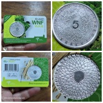 Moeda Holanda - 5 euros - Ano 2011 - Cobre banhado em prata  - 10,5g - 29 mm - KM# 305 -  BLISTER OFICIAL. 50 anos de WWF