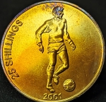 Somália 25 shillings, 2001 - Latão, 4.37g, 21.8mm KM# 103 - Com linda coloração