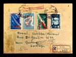 Linda carta registrada da Antiga União Soviética enviada para Curtiba - PR 1961 com selos da Corrida