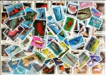 Cartela Grande com 100 selos diferentes do tema Peixes