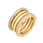 BVLGARI - Anel B.Zero1 em ouro amarelo 750/18k todo cravejado em diamantes