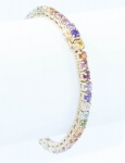 Pulseira Riviera em ouro 18k c/ pedras naturais Brasileiras  17cm - peso 17,2g