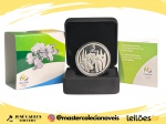 Moeda do Brasil - 5 Reais - Olimpiadas Rio 2016 - Orquidea 2015 - Prata (.925) - 27 g - 40 mm - Completa no estojo com certficado Original CMB - Série Flora - Cat. P754b