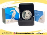 Moeda do Brasil - 5 Reais - Olimpiadas Rio 2016 - Tucano de Bico Preto 2015 - Prata (.925) - 27 g - 40 mm - Completa no estojo com certificado Original CMB - Série Fauna - Cat. P755a