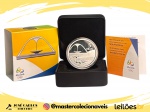 Moeda do Brasil - 5 Reais - Olimpiadas Rio 2016 - Sambódromo 2015 - Prata (.925) - 27 g - 40 mm - Completa no estojo com certificado Original CMB - Série Arquitetura - Cat. P756b