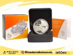 Moeda do Brasil - 5 Reais - Olimpiadas Rio 2016 - Chorinho 2015 - Prata (.925) - 27 g - 40 mm - Completa no estojo com certificado Original CMB - Série Música - Cat. P757a