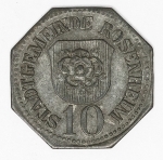 Numismática - Magnífica peça proveniente de coleção adquirida na Alemanha, fruto de anos de garimpo. Oportunidade - Notgeld.
10 Pfennig - Rosenheim - Linda