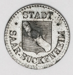 Numismática - Magnífica peça proveniente de coleção adquirida na Alemanha, fruto de anos de garimpo. Oportunidade - Notgeld.
10 Pfennig - Saar Buckenheim - US$35,00
