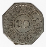 Numismática - Magnífica peça proveniente de coleção adquirida na Alemanha, fruto de anos de garimpo. Oportunidade - Notgeld.
20 Pfennig - Regen Bayer - Anna Roth - Belíssima peça de um casal.