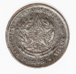 Numismática Brasil - 20 Réis `Vintem poupado, vintem ganho` - Proveniente de coleção.
1893 - Cunho partido na data - Exótica e linda