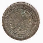 Numismática Brasil - 40 Réis em bronze - `A economia faz a prosperidade` 
1889