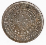 Numismática Brasil - 40 Réis - Bronze - República - `A economia faz a prosperidade`
1897