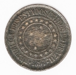 Numismática Brasil - 40 Réis - Bronze - República - `A economia faz a prosperidade`
1897