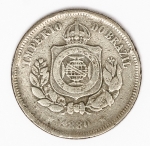 Numismática Brasil - 100 Réis - 1880 - Rara