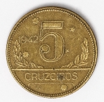 Numismática Brasil - 5 Cruzeiros - 1942