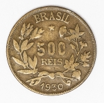 Numismática Brasil - 500 Réis - 1930 - Difícil