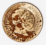 Numismática Brasil - 20 Réis com carimbo do divino.