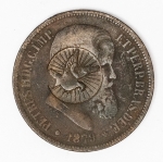 Numismática Brasil - 40 Réis, 1879 com carimbo do divino