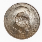 Numismática Brasil - 40 Réis - 1877 com carimbo do divino - Data Rara
