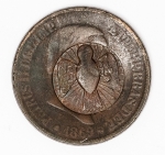 Numismática Brasil - 20 Réis 1869 com carimbo do divino
