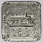 Numismática Brasil - Ficha The National City Bank of New York no Rio de Janeiro - C. Correntes - 40x40mm