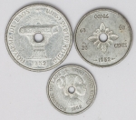 Numismática Laos - 3 peças