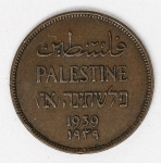 Numismática Palestina - 1 Mil - 1939
