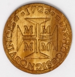 Numismática Brasil, Curiosidade - 20.000 Réis, 1725 (Dobrão) em madeira - Exótica e curiosa reprodução