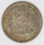 Numismática Brasil - Curiosidade - 200 Réis 1884 com inscrição prova gravada A Buril, certamente para enganar os neófitos.