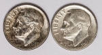 Numismática USA - 2 Peças - Dime, prata