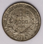 Numismática Brasil - 2000 Réis - 1924, prata