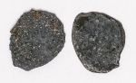 Numismática - 2 peças resgatadas de naufrágio, 1/2 Kopek - Século XV - Nougorod no reinado de Ivã IV, `O Terrível` 1530-1584