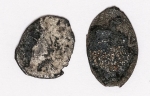 Numismática - 2 peças resgatadas de naufrágio, 1/2 Kopek - Século XV - Nougorod no reinado de Ivã IV, `O Terrível` 1530-1585
