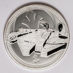 Nmismática - Onça de Prata - Niue - Two Dollars - 2021 - Guerra nas Estrelas - Millenium Falcom