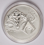 Numismática Canadá - Onça de prata - Niue, two dollars - 2022, alta cotação - UC - 3489