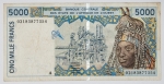 Numismática Estados do Oeste Africano - 5000 Francos, Costa do Marfim