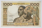 Numismática - 1000 Francos - Estado do Oeste Africano - Linda Cédula