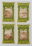 Filatelia Brasil - 4 Cinderelas já centenárias, históricas do 1º centenário da Independência, Lindas.
33x50mm - Rio de Janeiro, 1922