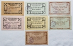 Numismática Alemanha - 1916 - Campo de Prisioneiros Bischofswerda - Séries com 7 peças - Raríssimo - Perfeito estado.