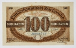 Numismática Alemanha - Cédula do Pós Guerra e Inflacionário. Fez parte de importante coleção europeia.
Vale ressaltar que será apregoada individualmente. Não catalogamos as peças mas aconselhamos para maiores informações Deutsches Notgeld de Anton Geiger, 1918-21 e 1914-15 de Hans Jurg
Grande oportunidade para possibilidade de peças inéditas, raras e belas. Aconselhamos análise apurada!!
100 Bilhões de Marcos, 1923 - Rara