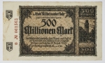 Numismática Alemanha - Cédula do Pós Guerra e Inflacionário. Fez parte de importante coleção europeia.
Vale ressaltar que será apregoada individualmente. Não catalogamos as peças mas aconselhamos para maiores informações Deutsches Notgeld de Anton Geiger, 1918-21 e 1914-15 de Hans Jurg
Grande oportunidade para possibilidade de peças inéditas, raras e belas. Aconselhamos análise apurada!!
500 Milhões de Marcos - Mulhein 