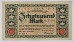 Numismática Alemanha - Cédula do Pós Guerra e Inflacionário. Fez parte de importante coleção europeia.
Vale ressaltar que será apregoada individualmente. Não catalogamos as peças mas aconselhamos para maiores informações Deutsches Notgeld de Anton Geiger, 1918-21 e 1914-15 de Hans Jurg
Grande oportunidade para possibilidade de peças inéditas, raras e belas. Aconselhamos análise apurada!!
10.000 Marcos - Köln - 1923